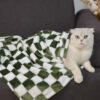 Stylish Chequered Flannel Pet Blanket Dog & Cat Bl