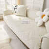 Warm Crystal Velvet Wheat Embroidery Non-Slip Couc