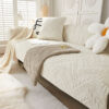 Warm Crystal Velvet Wheat Embroidery Non-Slip Couc