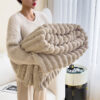 Warm Faux Rabbit Plush Sofa Throw Blanket Human Do